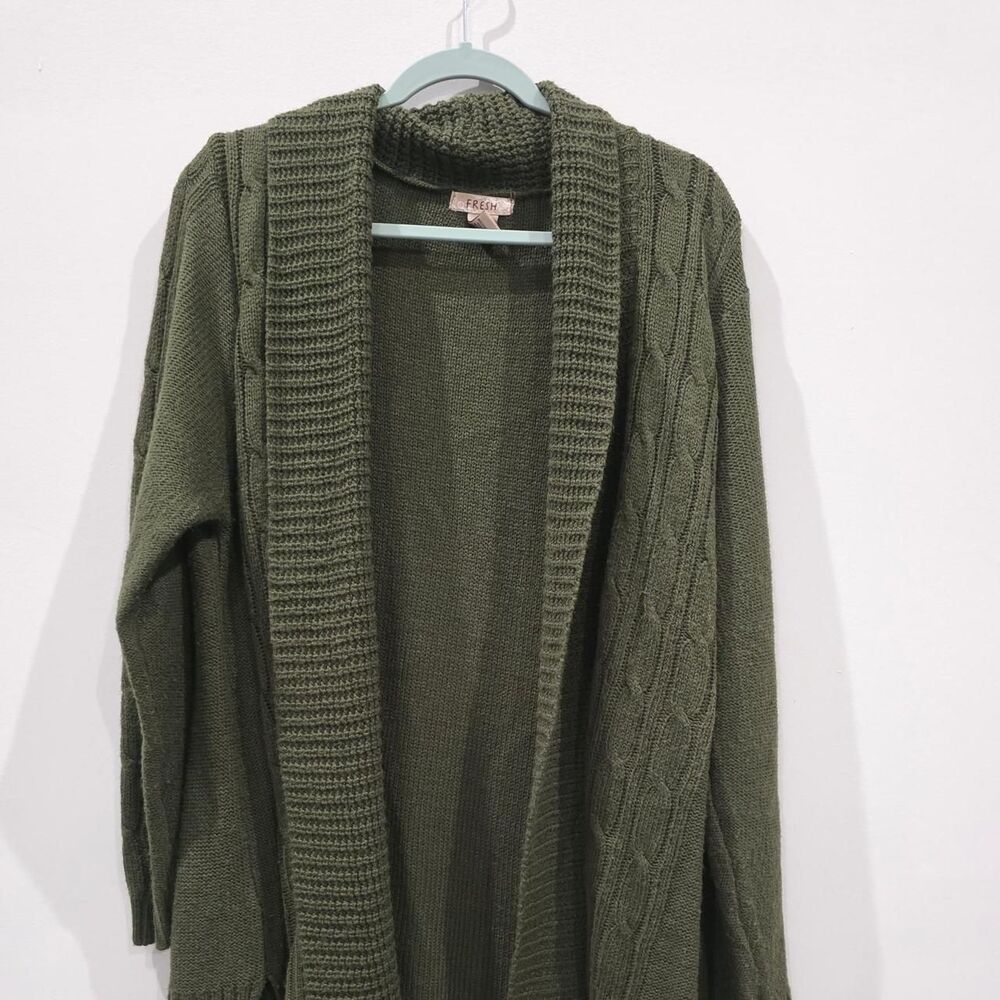 Unbranded Women's Green and Khaki Cardigan